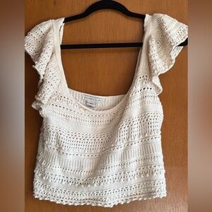 Sincerely Jules Cream Crochet Crop Top